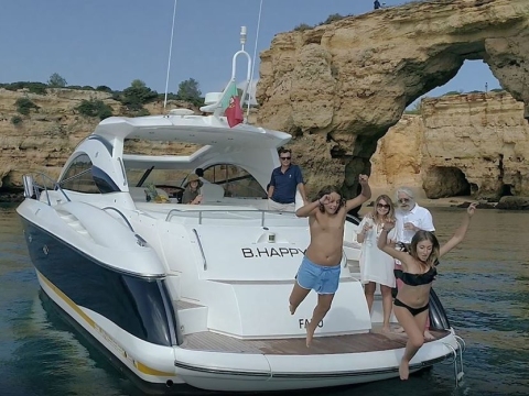 B.Happy Sunseeker 50 day charter yacht - Benagil Cave Cruise