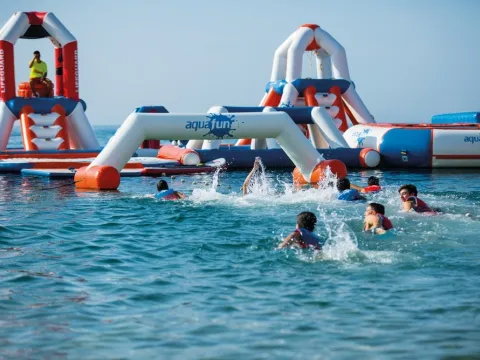 Inflatable Waterpark on the sea